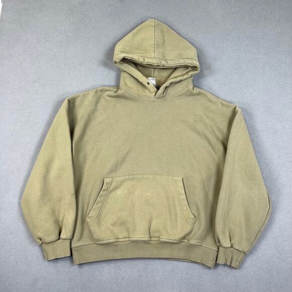 FMJ Sweatshirt Mens Large Green Long Sleeve Pullover Hooded Running Streetwear - Picture 2 of 11